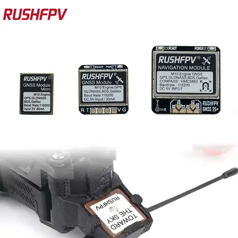 RUSHFPV GNSS Pro M10 GPS Module FPV GNSS Receiver 10Hz Multi GNSS GPS GLONASS Galileo BDS Compass Ceramic Antenna