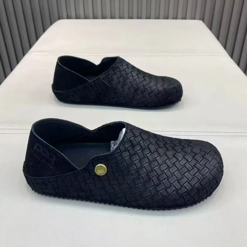 Outdoor Slip on Men Casual Shoes Comfortable Half Slippers Fashion Loafers Boken Shoes Breathable Walking Footwear Driving Shoes