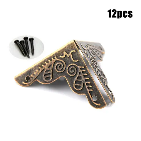 12Pc Metal Corner Brackets Gold Bronze Color 40mm Corner Brackets For Photo Frame Furniture Protector Decorative Corners Bracket