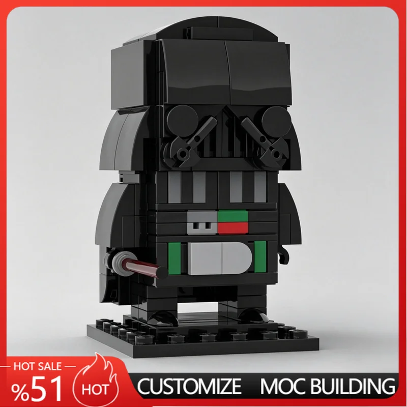 

156Pcs Sci Fi Dark Warrior Brick Head Figure Model Custom Building Blocks Assembly Toy Gift For Space Fan And Tabletop Ornament