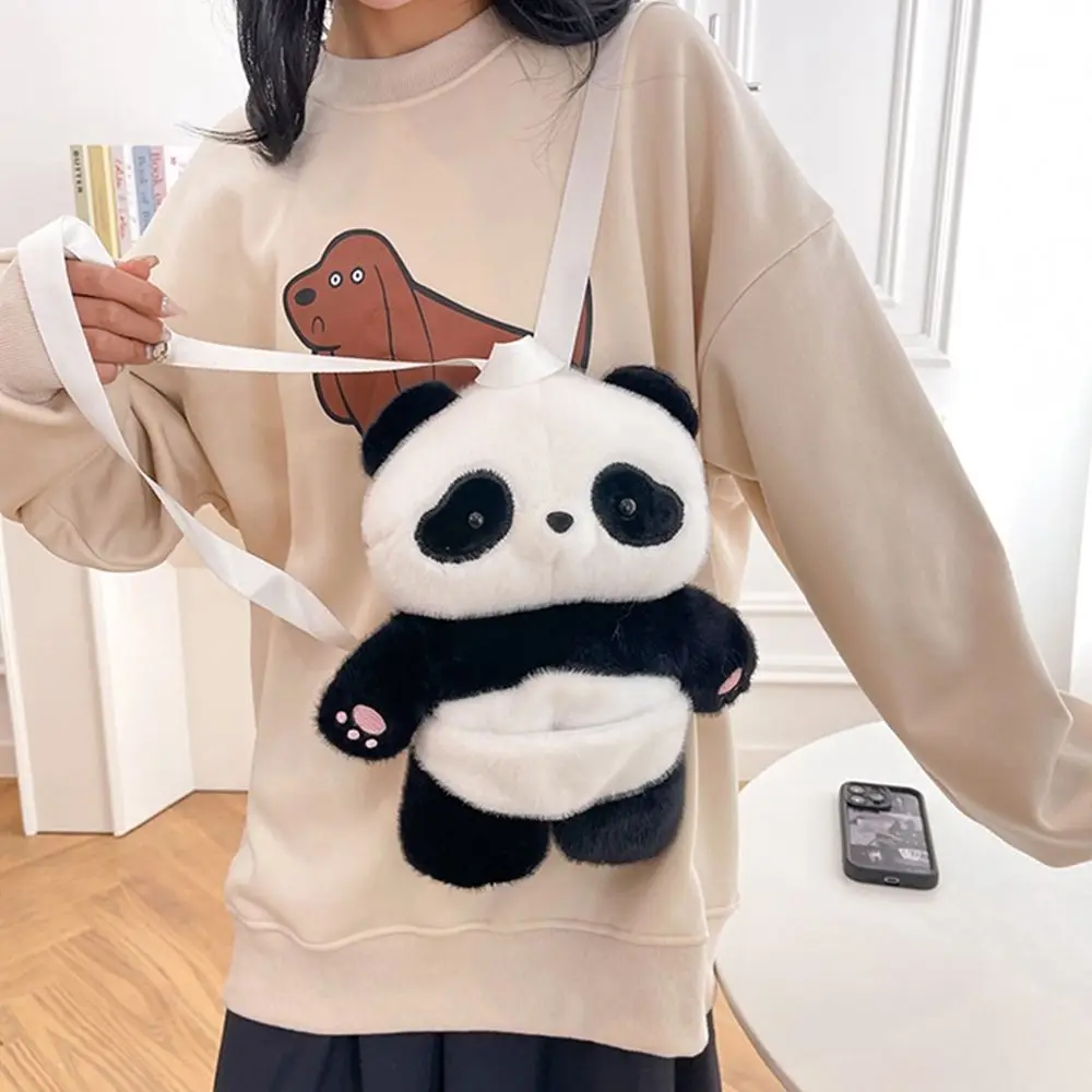 

Casual Stuffed Animals Panda Backpack Plush Toy Cute Cartoon Plush Shoulder Bag Fluffy Soft Schoolbags Students