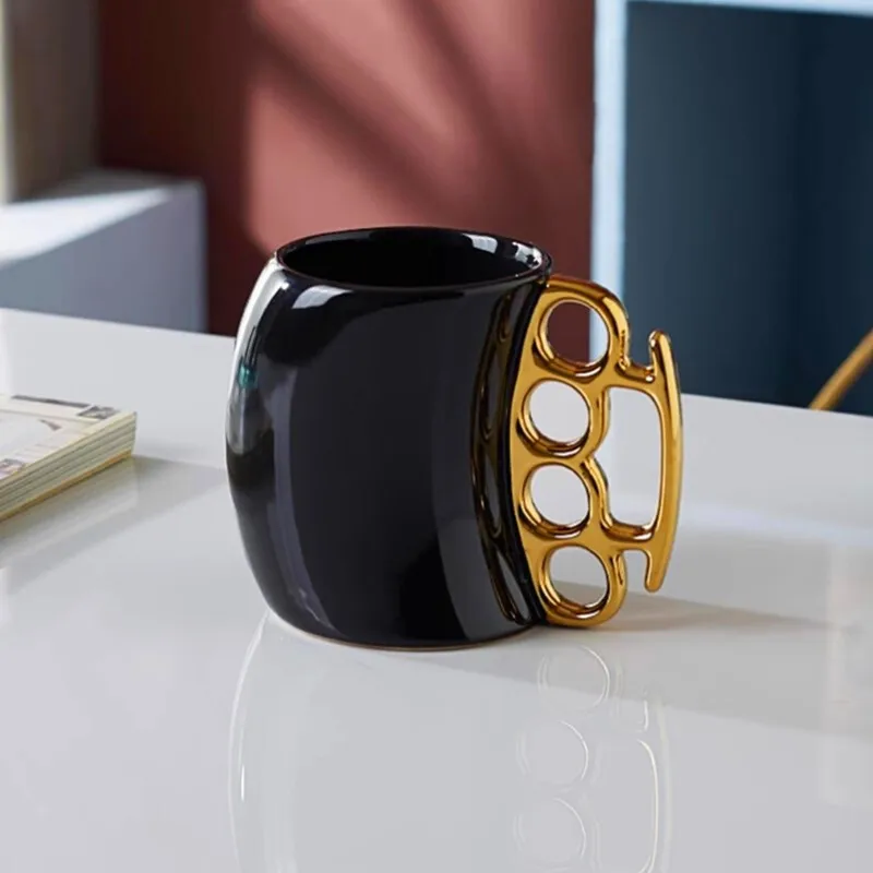 Irregular Curved Body Mugs Bending Fist Ring Cup Ceramic Cup Office Home Water Cup Coffee Cup Tea Cup With Handle Milk Cup 400ml