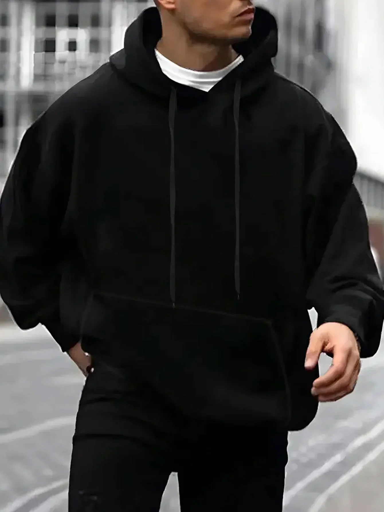Men Streetwear Hoodie GOAT God Over All Things Cross Faith Graphic Back Print Drawstring Oversized Casual Pullover Sweatshirt