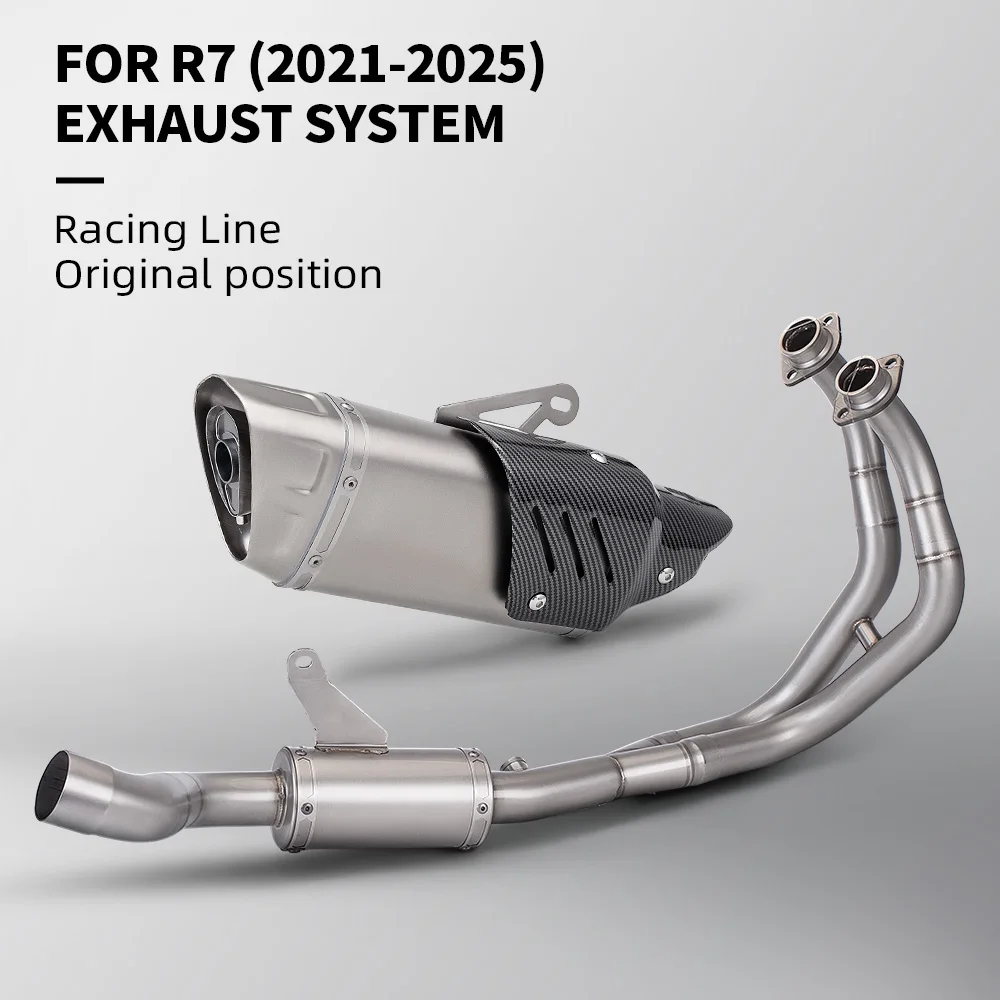 For R7 FZ07 XSR7 K10 2021-2025 Suitable Motorcycle Stainless Steel High Performance Complete Exhaust System Kit