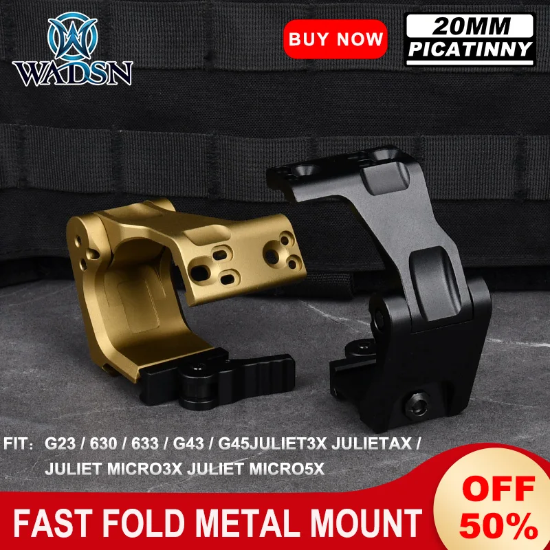 WADSN Metal G43 Scope Mount 630/633/G45 Magnifier Base Tactical UN Fast Remove Folding Side Flip Red Dot Sight Mounts 20mm Rail