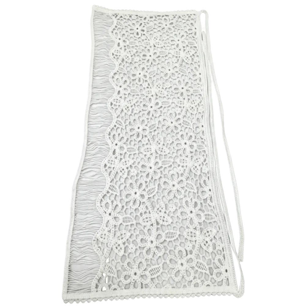 

Boho Lace Up Triangle Hip Scarf Detachable Tulle Crochet Short Skirt Wrap Sweet Layered Design Embroidery Waist Belt Casual