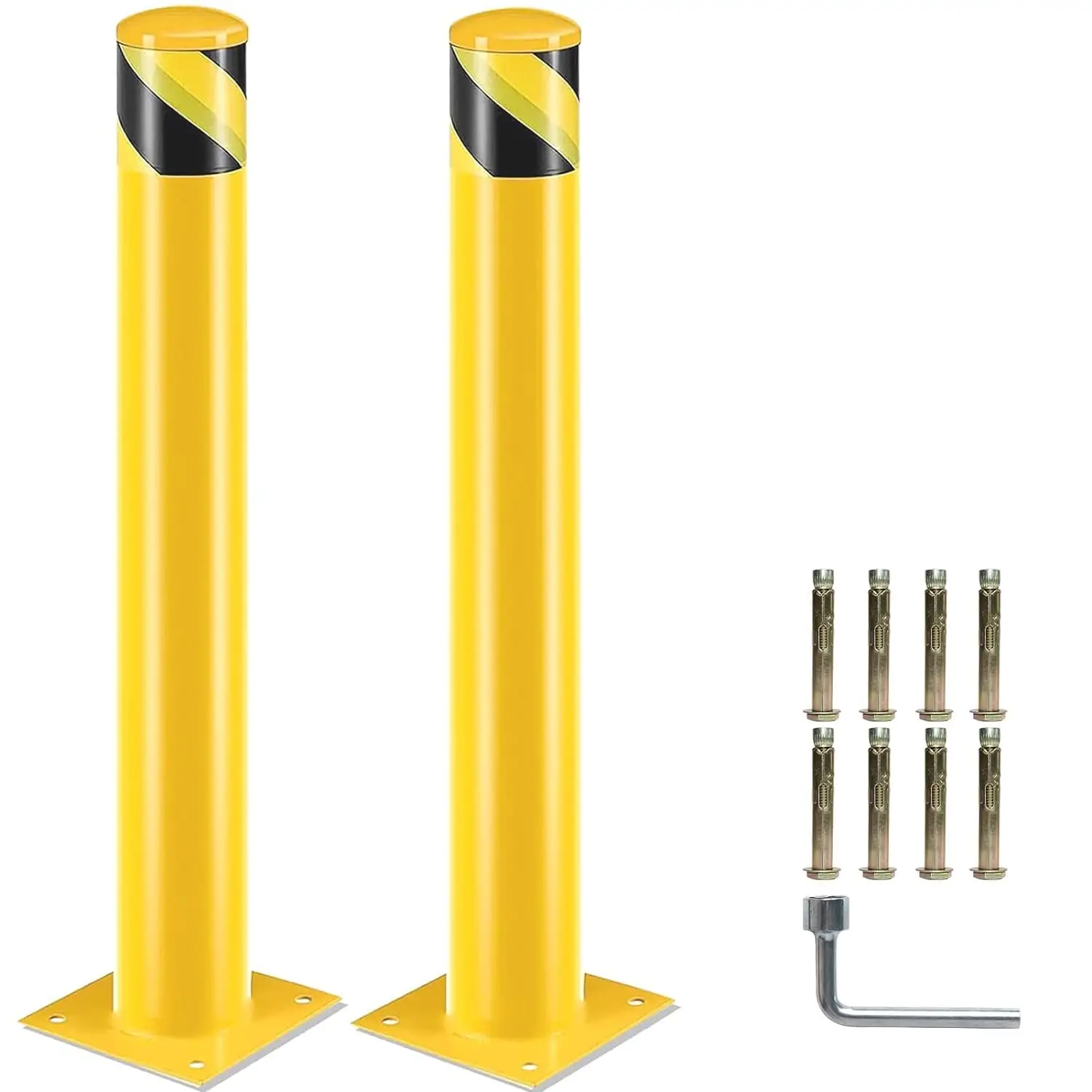 Bollard Steel Safety, Bollards de estacionamento, Tráfego e áreas sensíveis, 36 de diâmetro, 10PCs, 4,5 polegadas