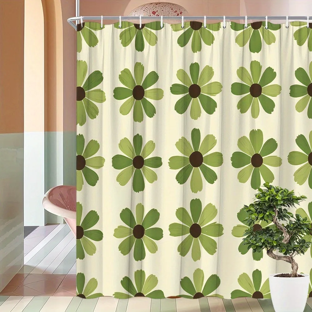

Retro daisy nostalgia Shower Curtain Washable Dirt-Resistant Shower Head waterproof Polyester Bath Curtain For Home Decor