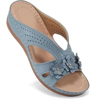 Woman  2024 Trend Women's Slippers Casual Flower Hollow Wedge Beach Shoes Outdoor Fashion Platform Comfortable Non-slip Sandals - Image 4