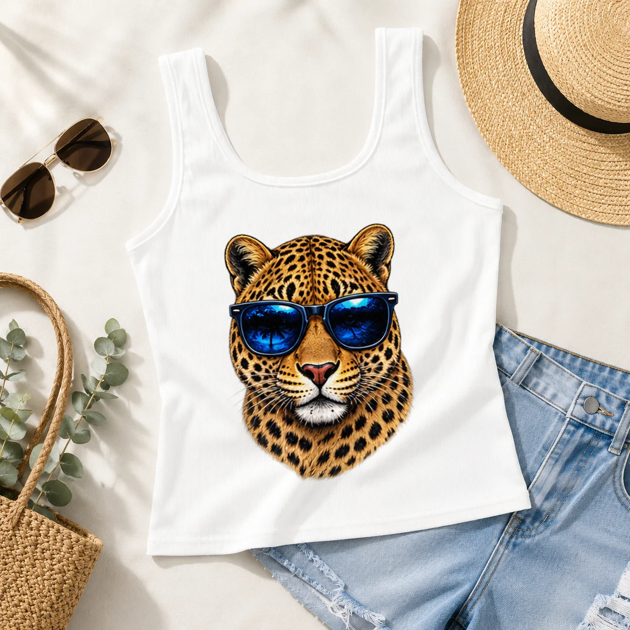 Summer 2026 Cool Lion Leopard Tiger Ribbed Printed Graphics Crop Tops Casual Sexy Vintage Harajuku Gothic Tank Tops Streetwear