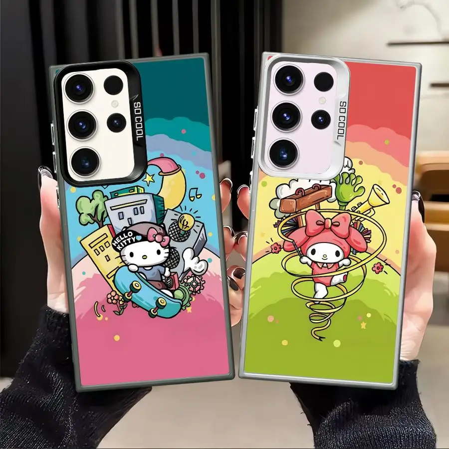 Case for Samsung Galaxy S23 S23 S24 FE S20 Plus S22 Note 20 Ultra S21 S25 Back Phone Cover Sanrio Hello Kitty Art