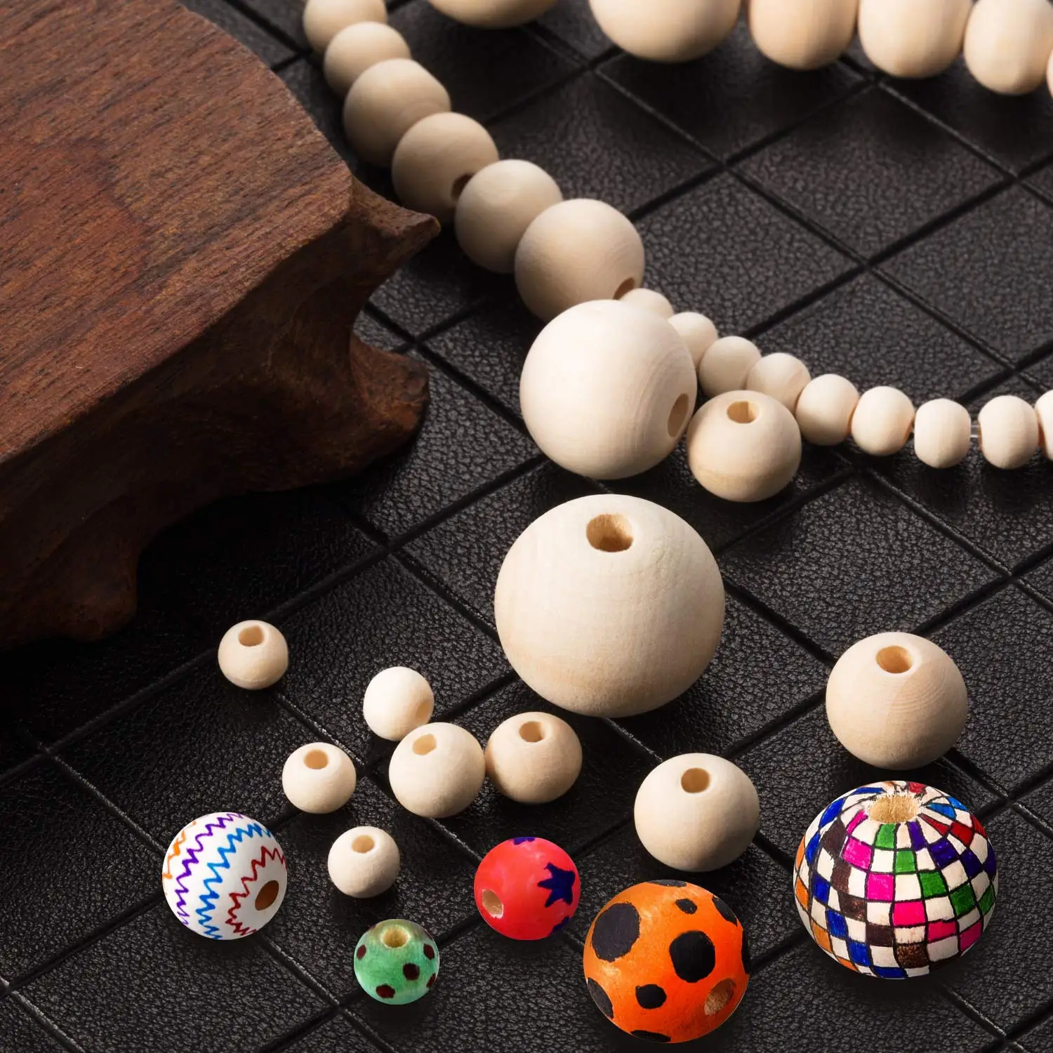 5~20mm New Natural Wooden Beads Wooden Round Ball Wood Spacer Beads for Craft DIY Loose Wooden Beads For Jewelry Making Bracelet