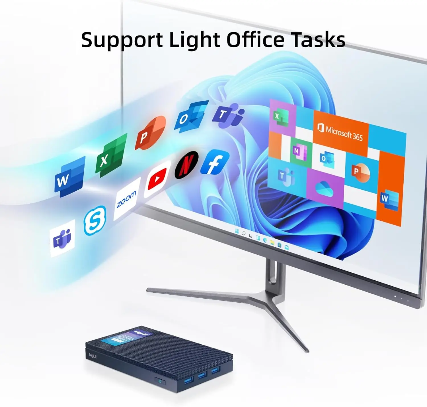 MeLE Fanless Mini PC Windows 11 Pro Tiny PC Intel Celeron J4125 8GB 128GB Industrial Computer Support Linux Auto Power On PXE