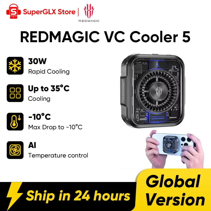 redmagic-cooler-5-モバイルゲーム用ラジエーター-3d-vc-液冷-36w-ハイパワー冷却-iphone-16-redmagic-10-pro-xiaomi-15対応