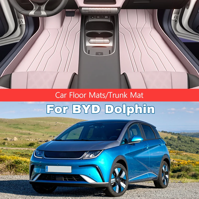 

VASTZ Yacht PU Leather Car Floor Mats Full Coverage For BYD Dolphin All-Weather Protective Trunk Liner Double Layer Foot Carpets