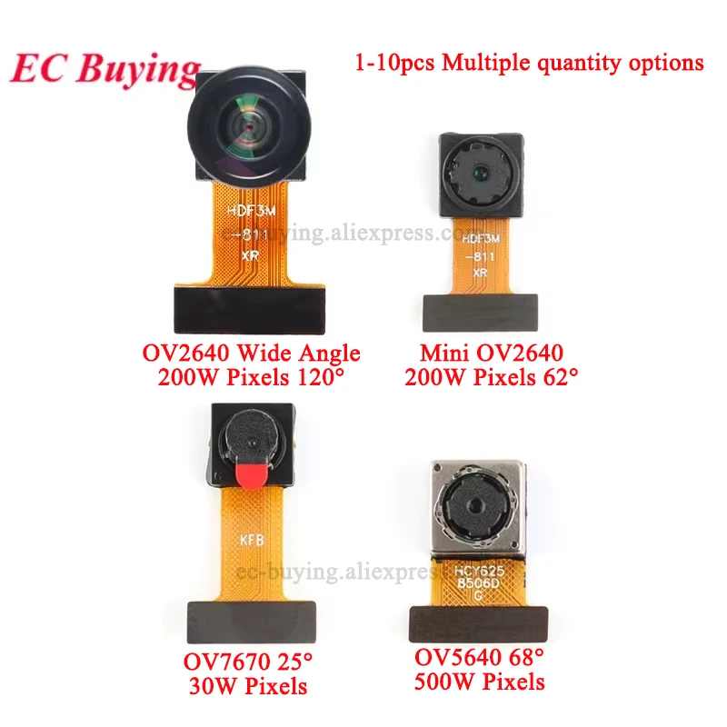 OV2640 OV7670 OV5640-AF Mini Camera Module CMOS Image Sensor ESP32-CAM 2 Million 500W Pixel Wide Angle Monitor Identification