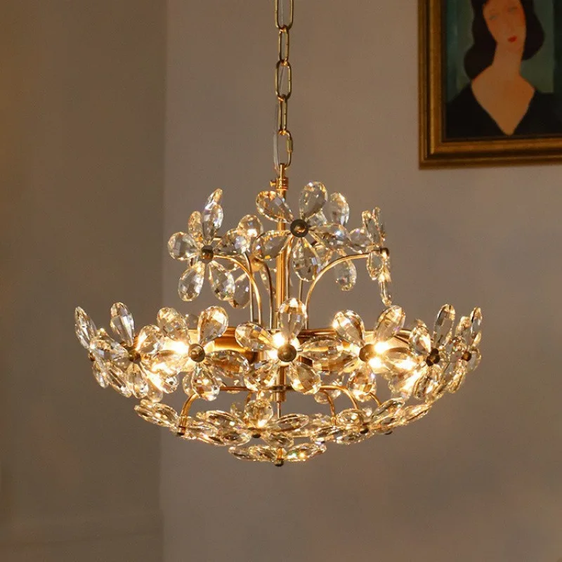 Dream, Crystal, Flower Chandelier, French, Pastoral, American
