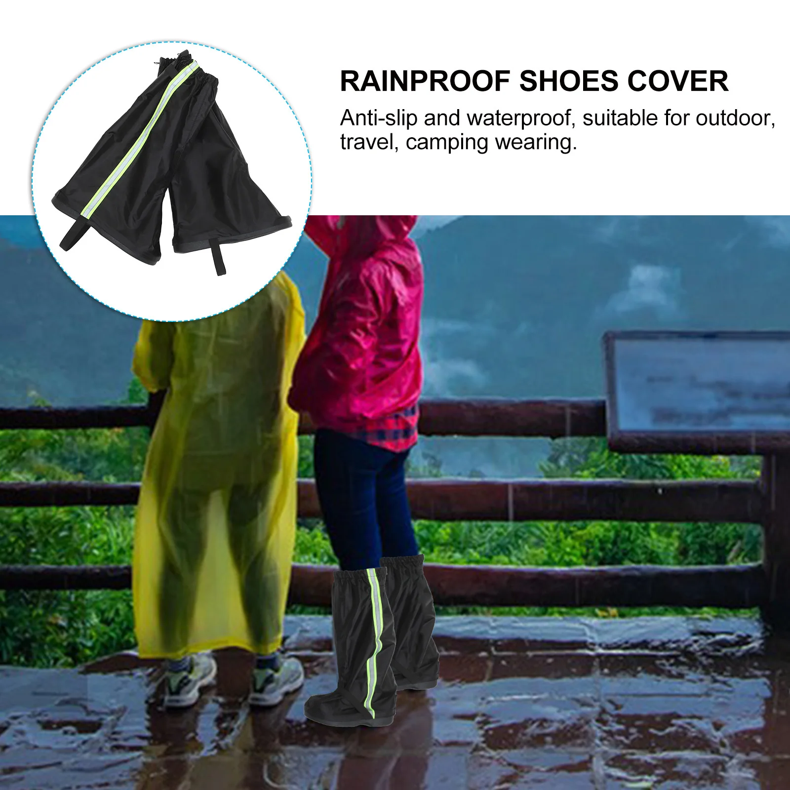 

1Pair Rainproof Shoe Covers Simple Decorative Non-Slip Boot Protector for Travel Camping Cycling Shoe Covers Cycling Supply
