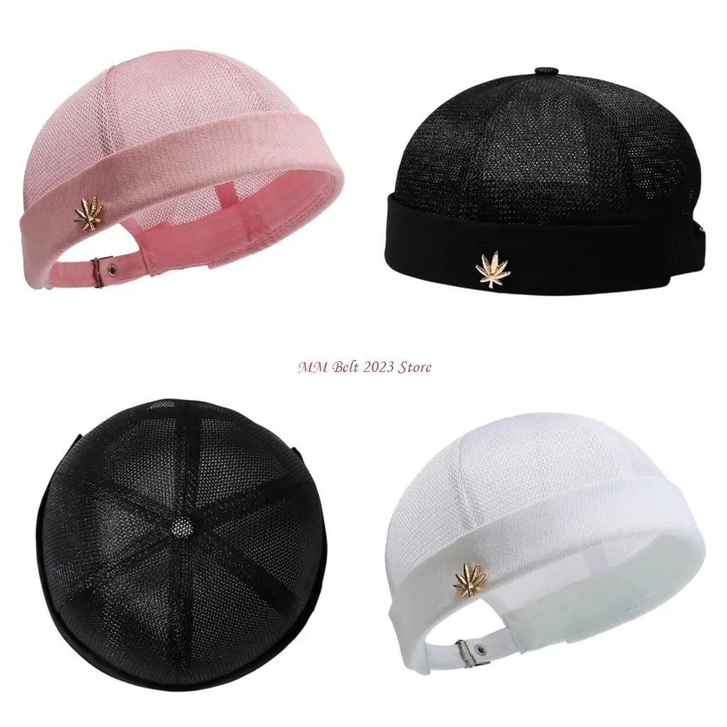 49ME Casual Brimless Mesh Docker Hat with Airy Upper Mesh, Adjustable Back Strap, and 54-58 Size for Daily Wear