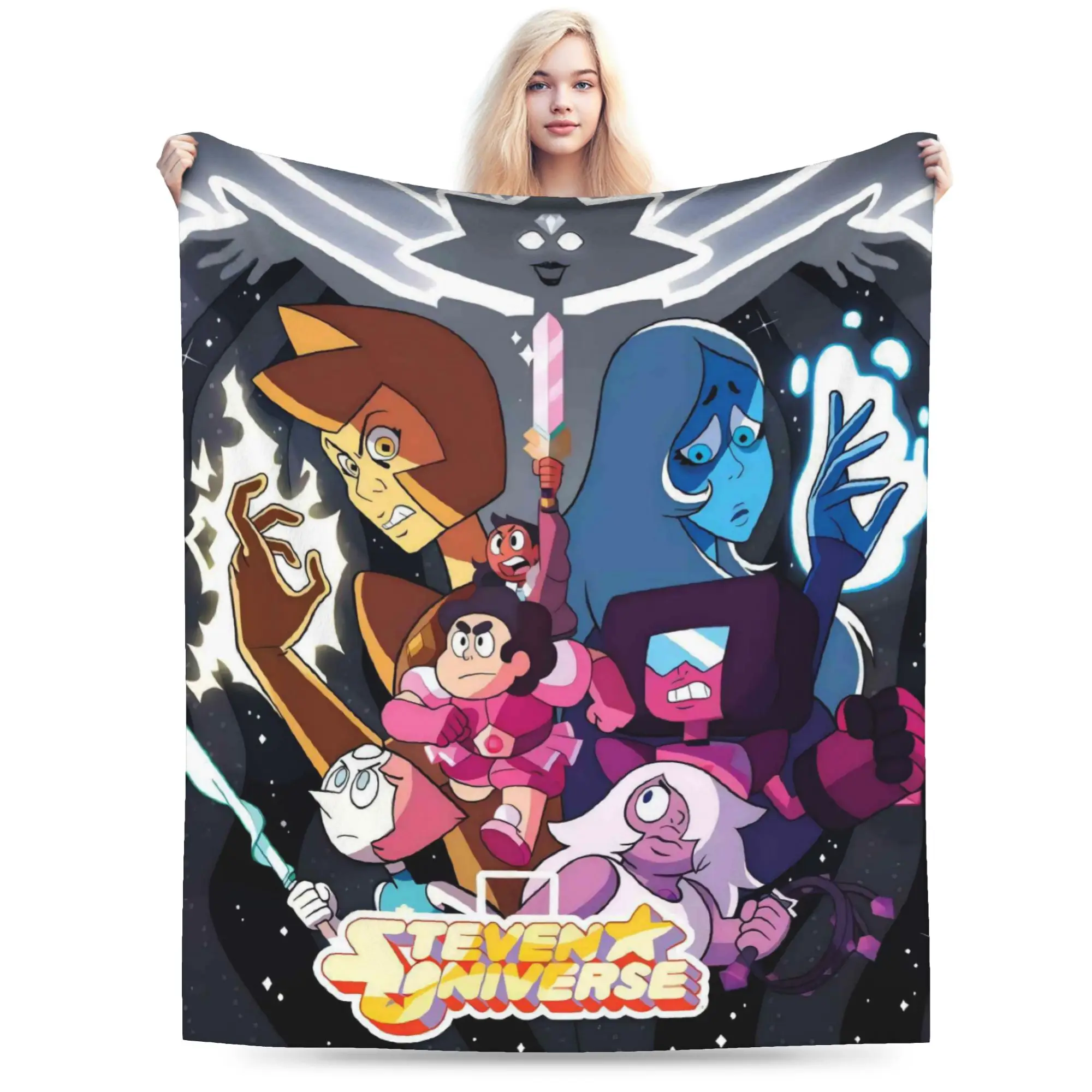 Custom Steven Universe Blanket Soft Fleece Spring Autumn Warm Flannel Children Gift Cartoon for Sofa Travel Bedding Bedspread