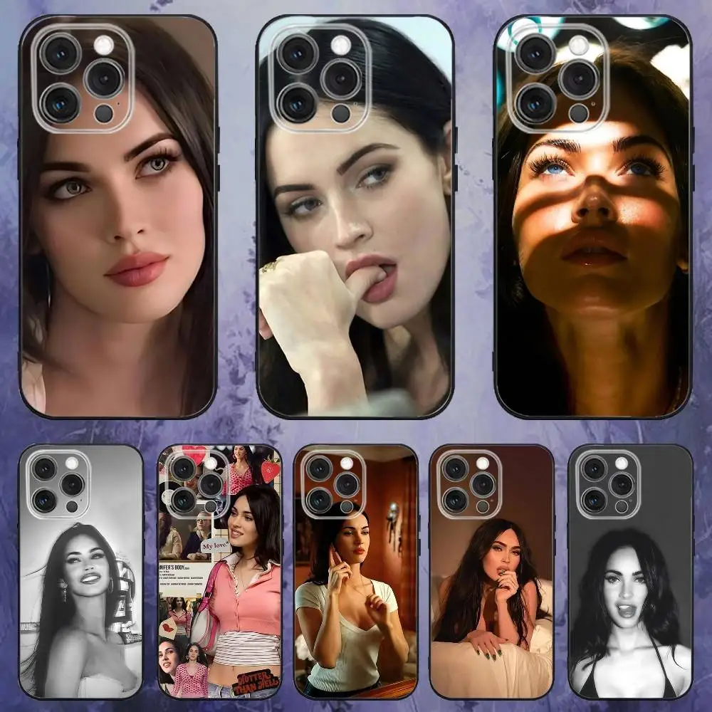 

M-Megan F-Fox Phone Case For iPhone 17,16,15,14,13,12,Pro,Max,Plus,E,SE4,Air,Mini Black Soft Box