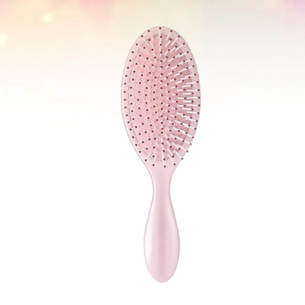 Pink Plastic Airbag Hair Comb Curly Straight Hairdressing Comb Portable Handle Salon Home Massage Detangling Anti Static