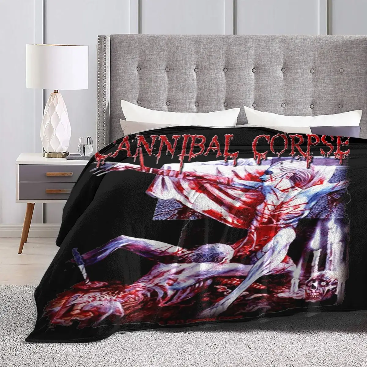 Cannibal Corpse Rock Band Merchandise Blanket Coral Fleece Plush Sofa Heavy Metal Throw Blanket Cozy Warm for Office Bedspreads