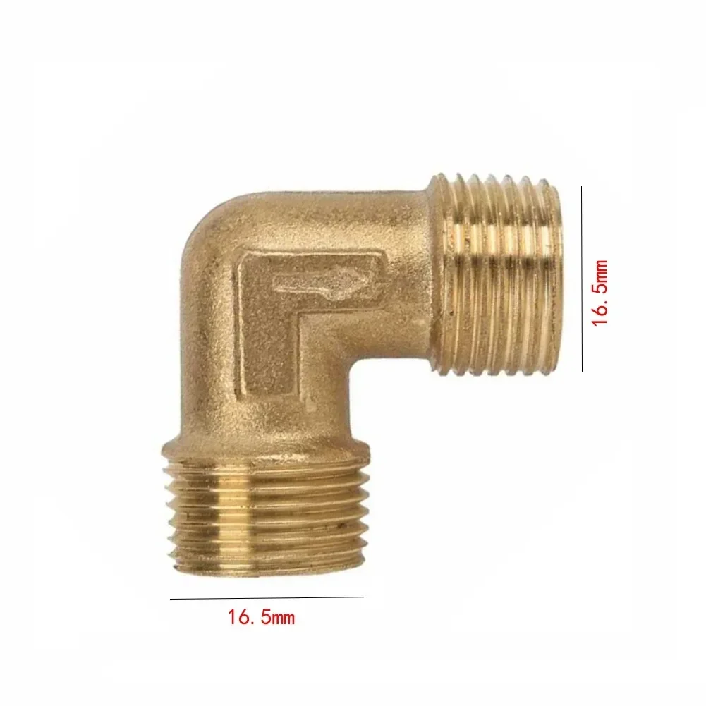 Imagem -03 - Macho para Macho Rosca 90 Graus Cotovelo Conector Igual Macho para Compressor de ar Livre de Óleo Água Combustível Adaptador de Cobre 16.5 mm