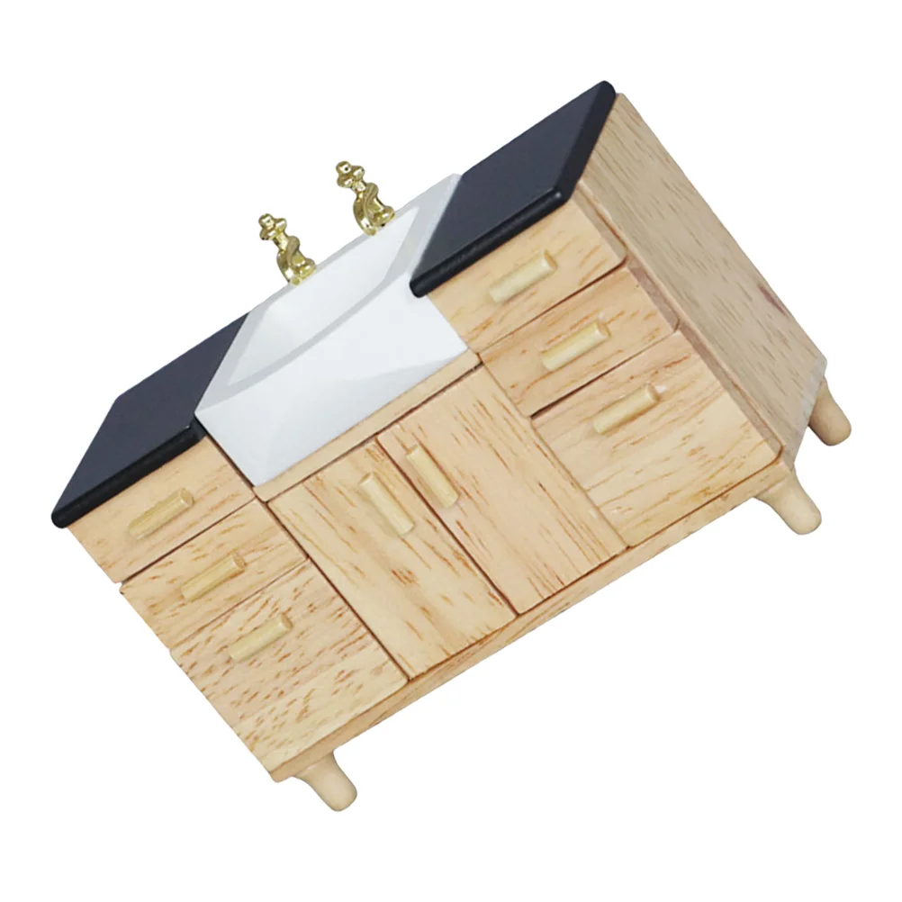 Toy Ornament Sink Mini Dollhouse Toys Toilet Furniture Wash Basin Room Miniature Bathroom Micro Scene
