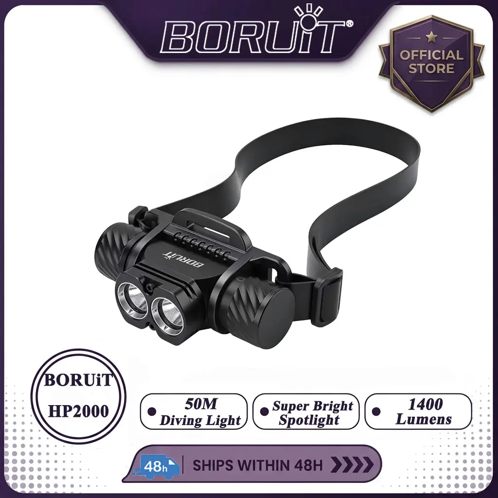 boruit-hp2000-1400lm-led-diving-headlamp-ip68-waterproof-large-capacity-rechargeable-headlight-underwater-powerful-head-torch