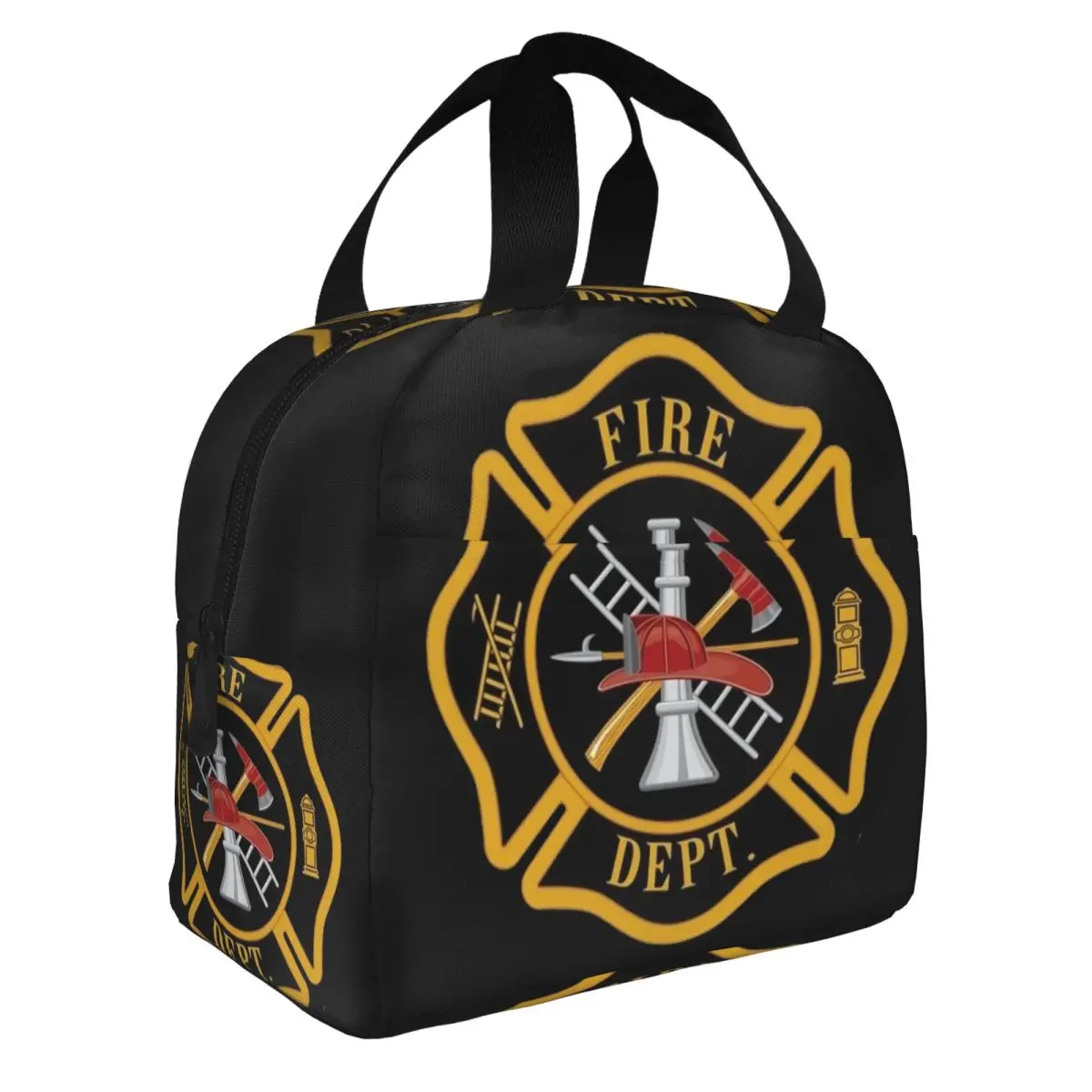 Fire Rescue Firefighter Insulated Lunch Bag for Women Leakproof Cooler Thermal Bento Box Beach Camping Travel