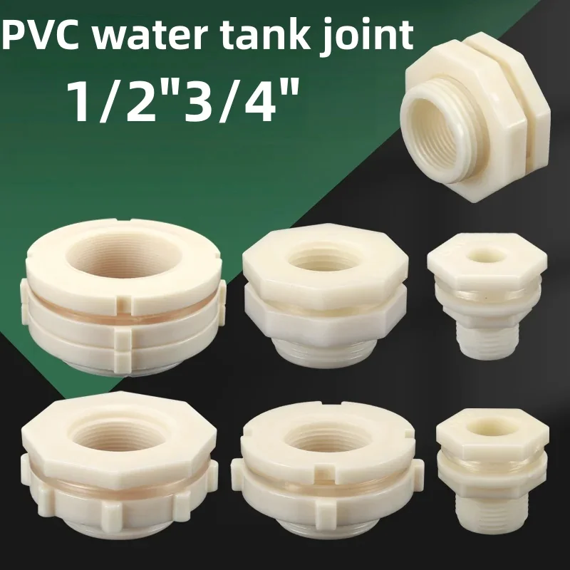 PVC Bulkhead Fitting Water Tank Connector 1/2