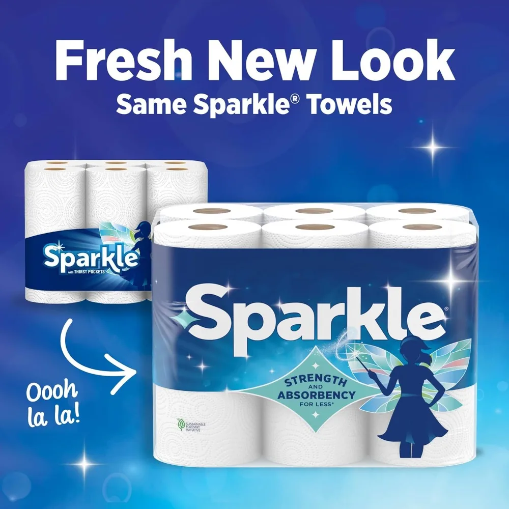 Strong and Absorbent 2-Ply Paper Towels for Kitchen Cleaning and Everyday Messes 6 Double Rolls Total 660 Sheets Disposable Household Paper Towels view 4