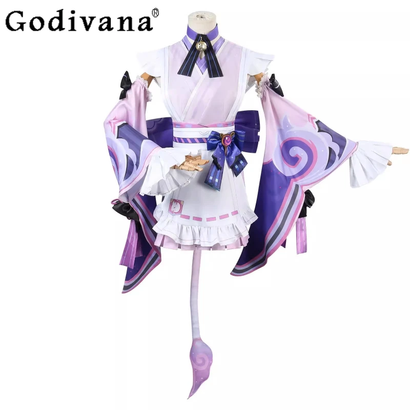 Full Set Purple Dress for Women Uniform Outfits Cosplay Costume Carnival Halloween Anime Dress with Wig & Props