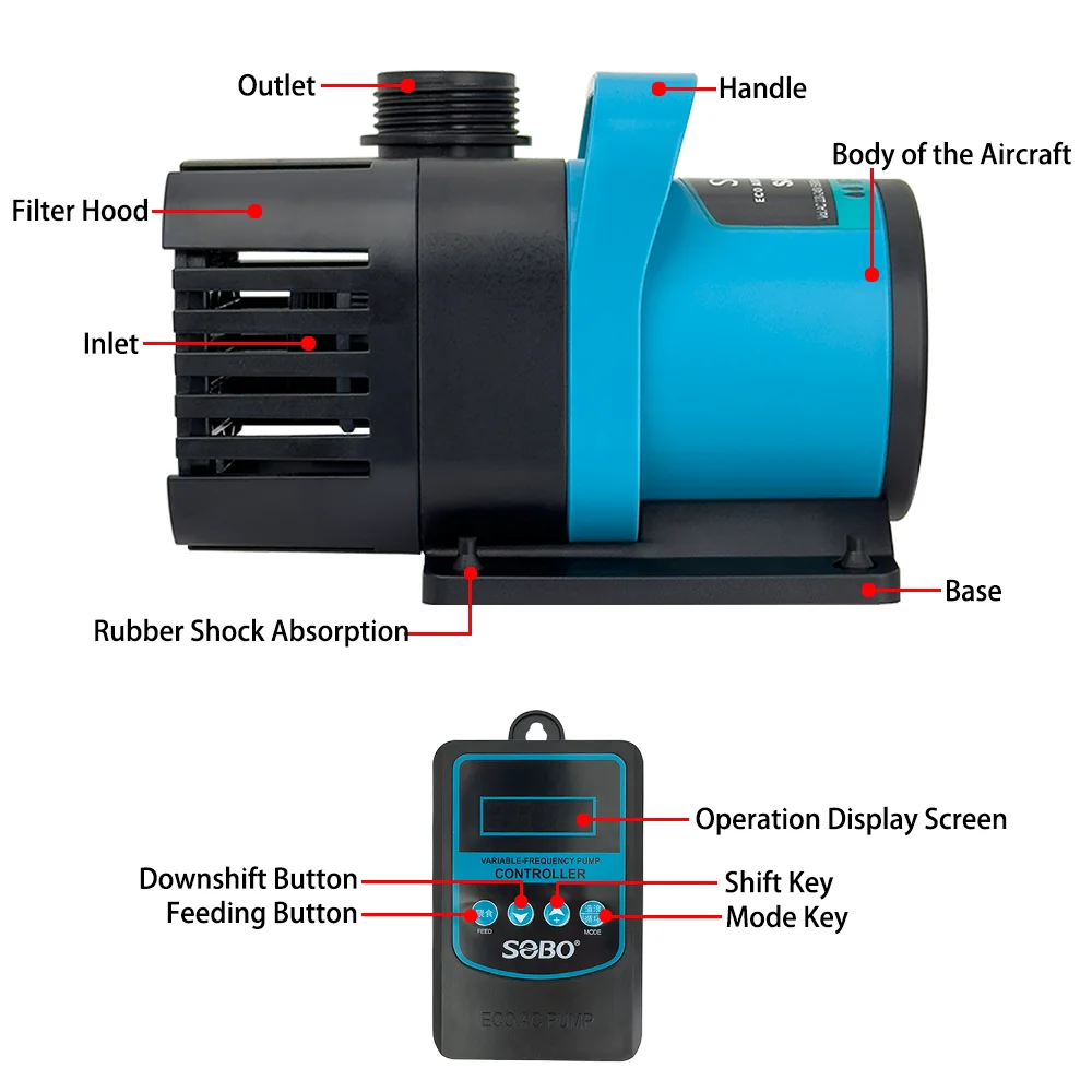 AC220V Ultra-quiet Submersible Pump, Suitable for Fish Tank and Aquarium Filtration, Oxygenation and Circulation Water Pump
