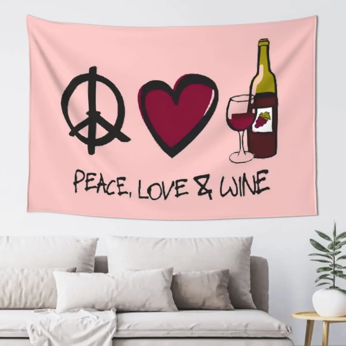 

wine not. peace, love and wine. wine lover Tapestry Wallpapers Home Decor Bed Room Decoration Room Decor For Girls Tapestry