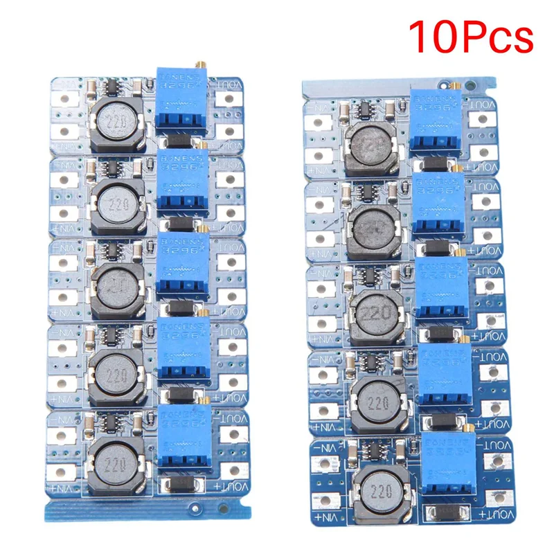 10 шт. DC-DC повышающий модуль 2A повышающая плата вход 3 В/5 В для повышения 5 В/9 В/12 В/24 В регулируемый многофункциональный удобный модуль