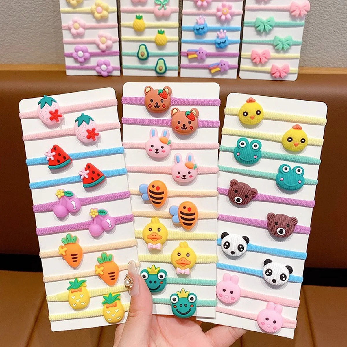 30pcs Cartoon Towel Loop Hair Tie for Girls Hair Tie for Baby High Stretch Hair Tie Delivered with Random Delivery