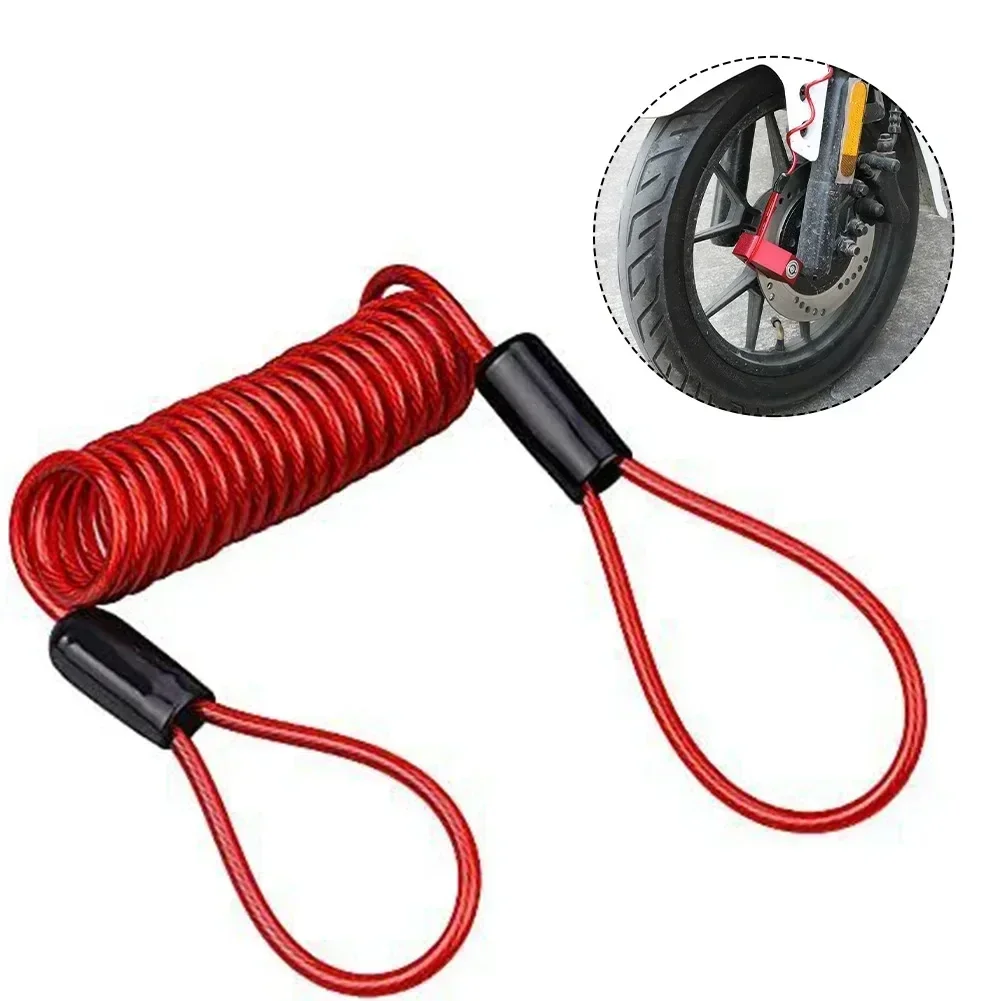 1.2m Alarm Disc Lock Reminder Cable Anti Thief cable Motorcycle Security Spring minders wire Bike Alarm Disk Cables Coil image 3