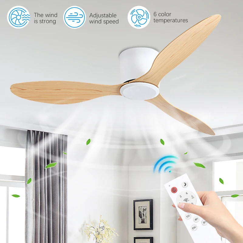 

Потолочный вентилятор с низким полом и подсветкой, 42-дюймовый светодиодный двигатель постоянного тока с дистанционным управлением, 6 скоростей, черный/белый/хаки, лампа для домашнего декора