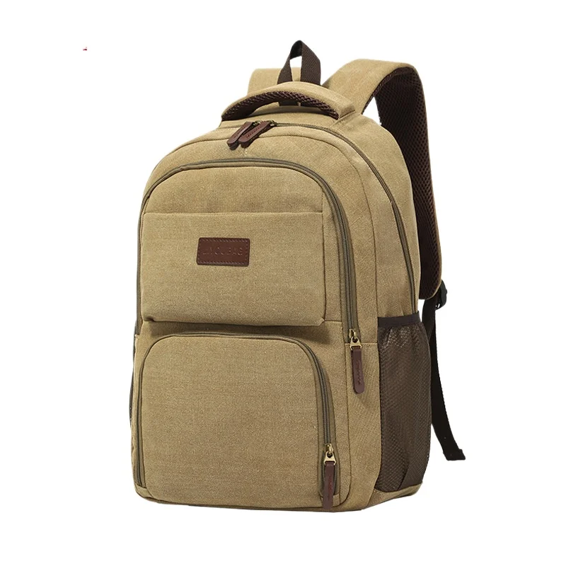 Fashionable Men's Backpack Women's High-end Casual Canvas Backpack Large Capacity Laptop Backpack Simple and Durable Schoolbag