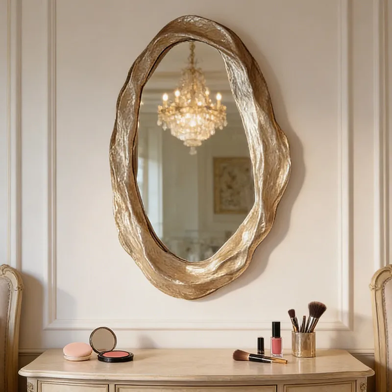 Luxury Funky Mirror Irregular Nordic Makeup Girls Aesthetic Wall Modern Mirror Decoration Accessories Espelhos Home Products