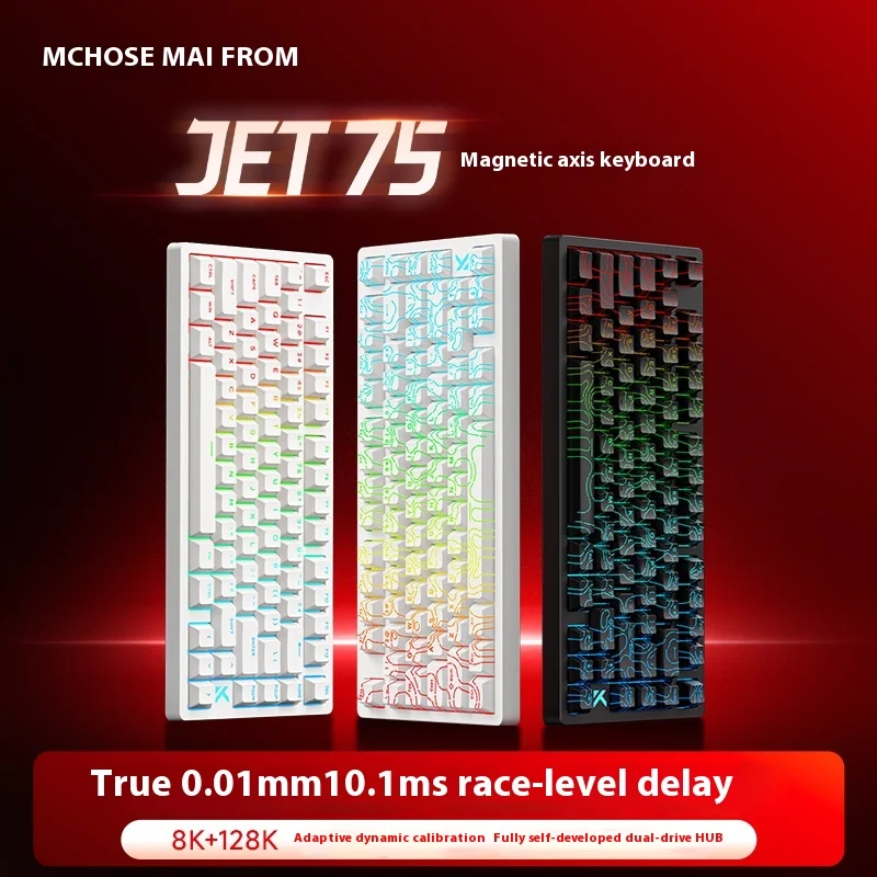 

Mchose JET75 Keyboard Magnetic Switch 8k 0.1ms Hot Swap Gasket RGB Esports Gaming Mechanical Keyboards Custom Accessories Laptop