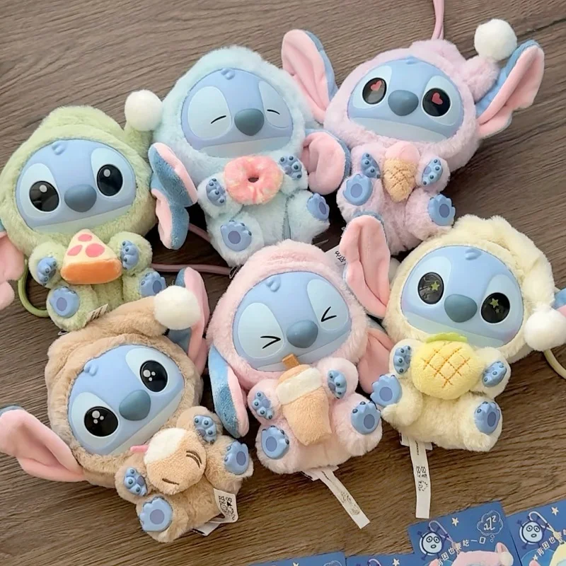 Original Disney Stitch Eat Some Thing Before Sleep Series Vinyl Blind Box Bag Pendant Cute Doll Mystery Box Toy Adult Gift Toy