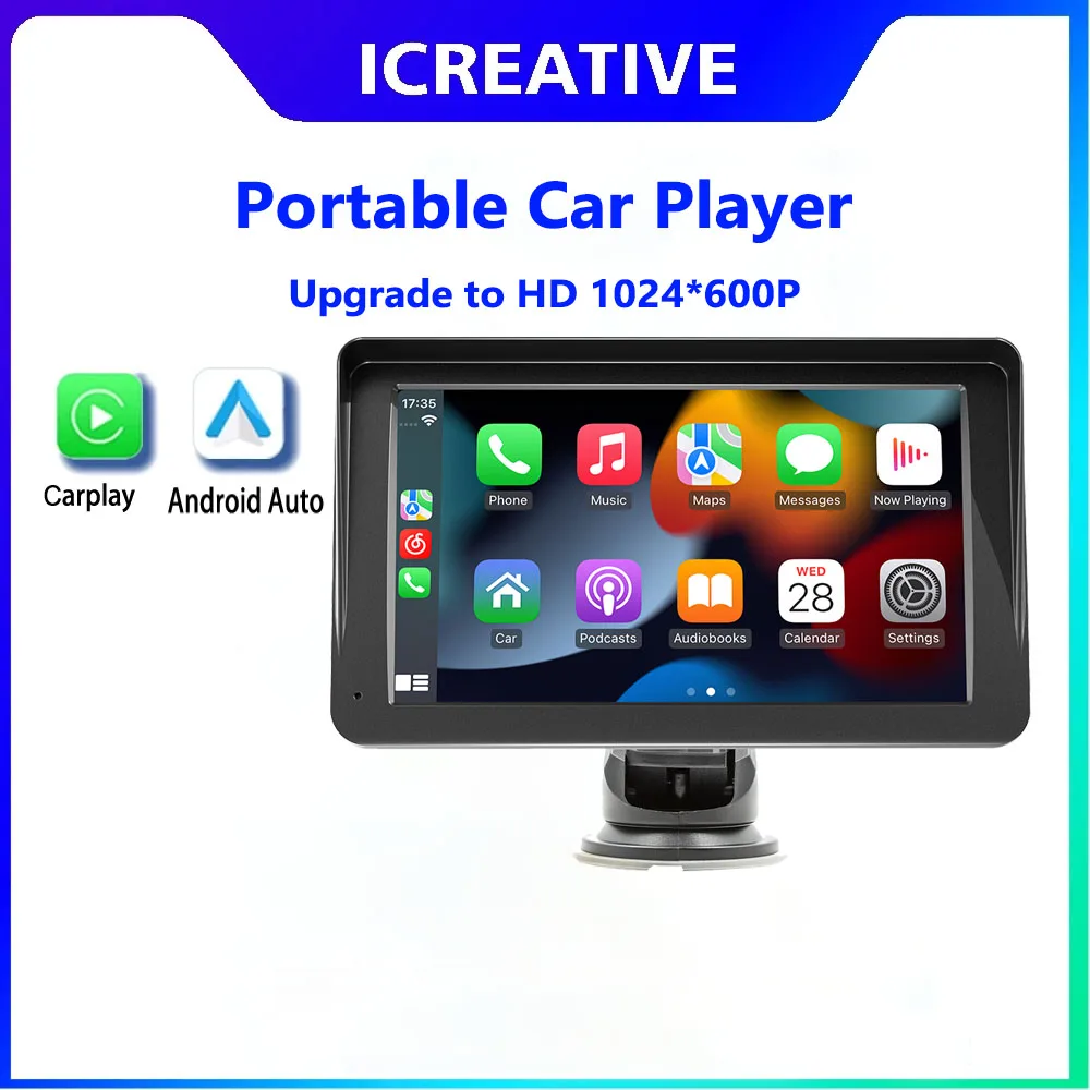 Portable MP5 Car Player For Audi A3 Car Monitor For VW Golf Wireless Universal Car Stereo Navigation GPS Android Auto Carplay