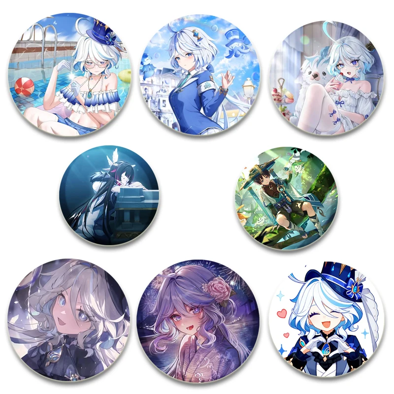 Anime Game Nu: Genshin Impact Pin Cartoon Figure Klee DehyaHu Tao Thoma Badge Button Pin Cosplay Souvenir Toy Cute Fans Gift