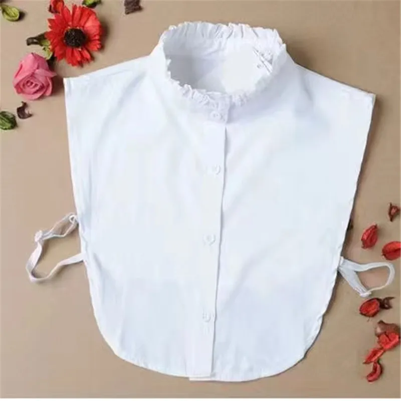 Outono e inverno algodão colar falso nova camisa feminina acessórios decoração rendas gola falsa camisola destacável colar falso