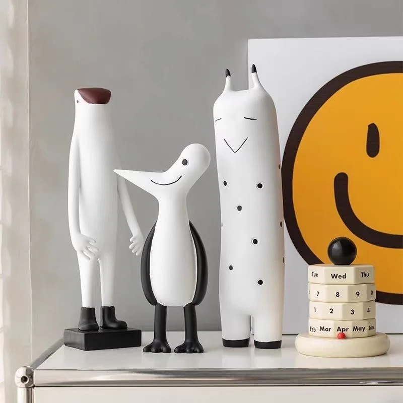 xx-Resin Ugly-cute Ornaments Home room Desktop High-end Figure Statue Nordic Soft Decoration Mode Room Accessories Art Decor