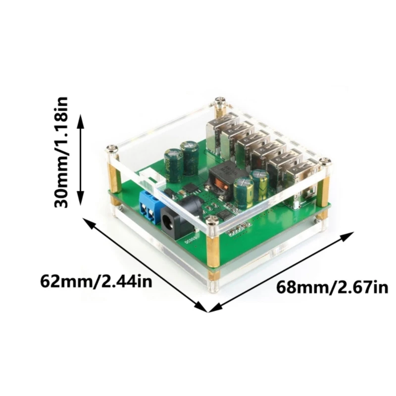 Portable DCBuck Power Converter DCPower to USB Converter with 6Outputs for Versatility Charging Needs 10V-40V Input