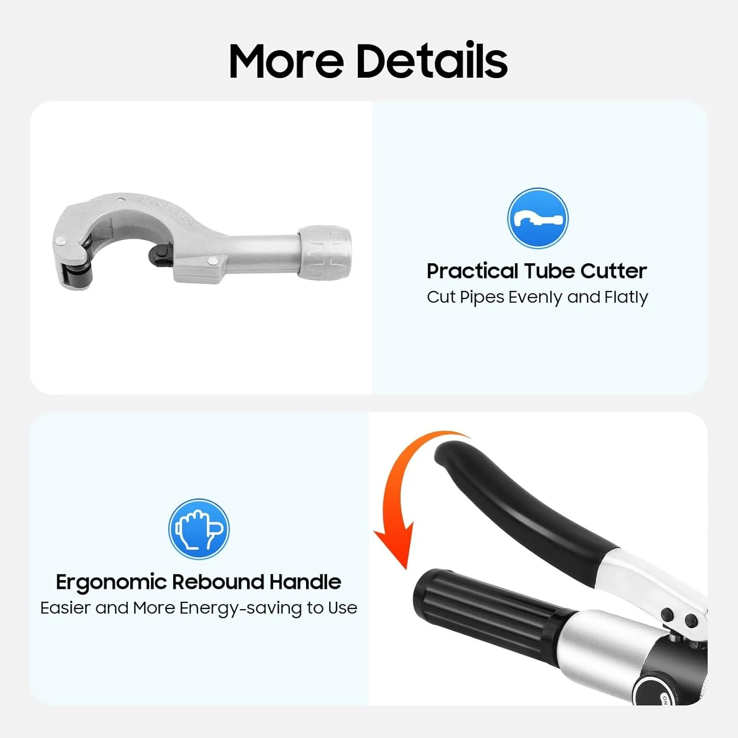 CT-300 Hydraulic Tube Expander Set, 7 Sizes (3/8" to 1-1/8") for Copper & Aluminum Pipes, Includes Cutter & Deburring Tool